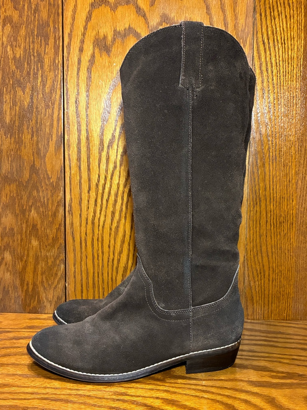 Kelsi Dagger Brown Suede Tall Western Boots Women’s 7.5